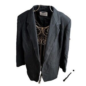 Character Suburbanwear Black Blazer Jacket 1980s Used Missing Button
